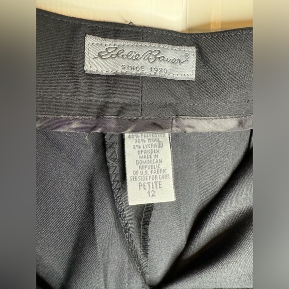 Eddie Bauer NWT Wool Blend Black Wide Leg Stretch Dress Pants Size 12P - Picture 6 of 12